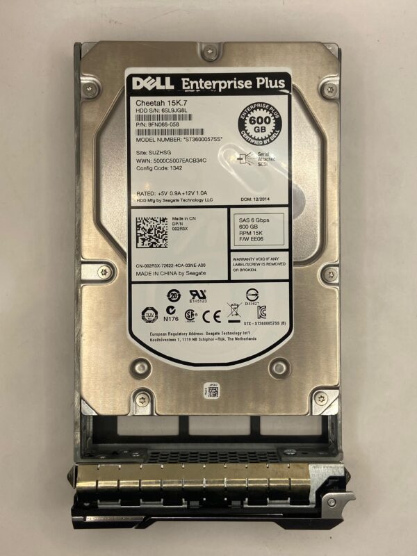HD DELL 600GB 15K 6GB SAS 3,5 002R3X 02R3X COM GAVETA