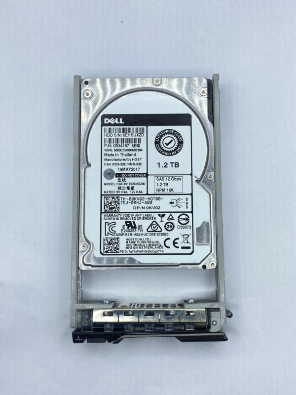 HD DELL 1.2TB 10K 12GB SAS 2.5 00KV02 0KV02 GAVETA
