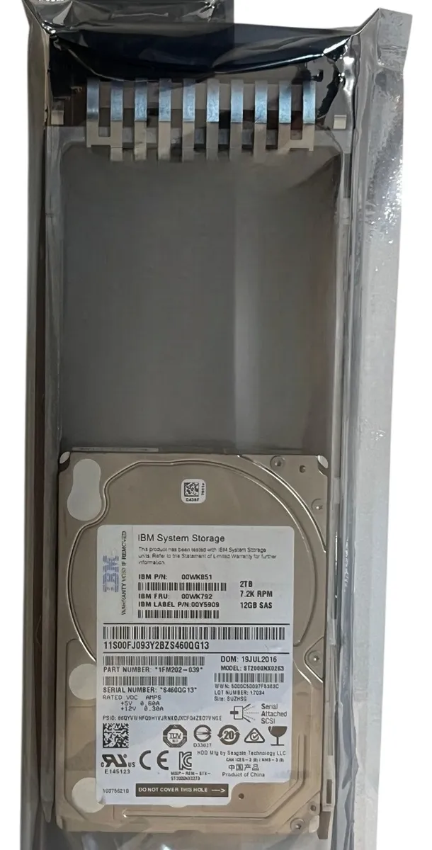 HD IBM 2TB 7.2K 12GB SAS 2.5 V3500 00WC011 00WK792 00WK851 00WK898 - Imagem 4