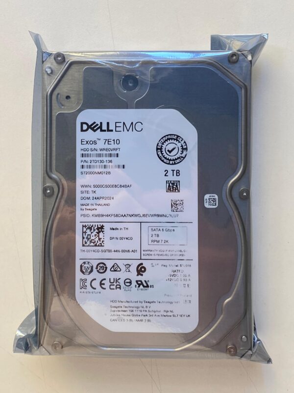 HD DELL 2TB 7.2K 3,5 SATA 6GB 00Y4CD 0Y4CD COM GAVETA