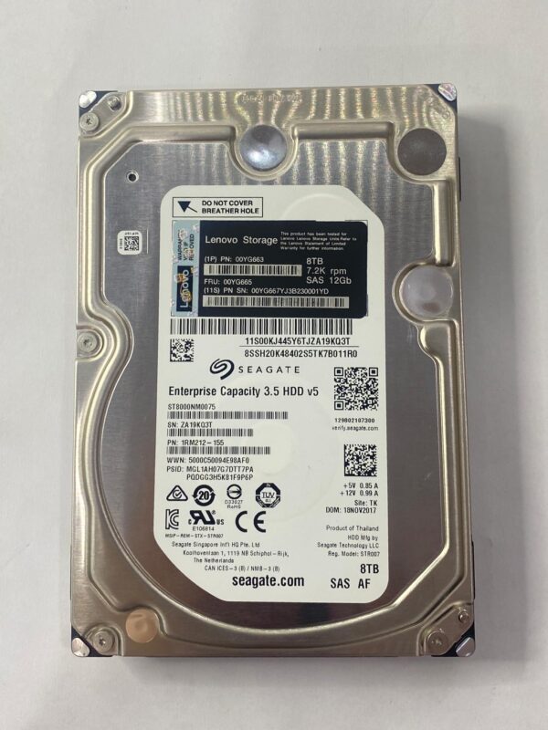 HD LENOVO 8TB 3.5 7.2K 12GB NL SAS FD 00YG663 00YG665