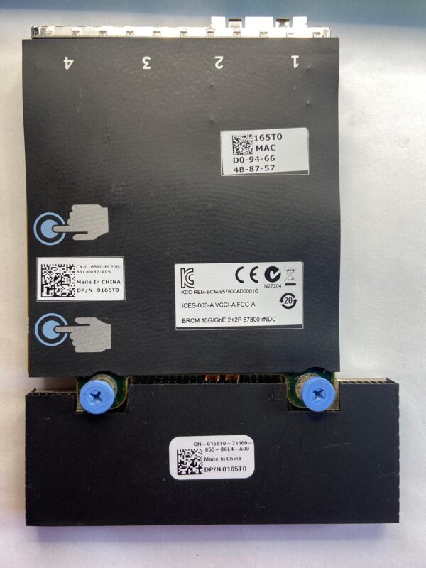 Placa Rede DELL Integrada 57800S 2X1GB RJ45 2X10GB SFP 4-Port 0165T0 - Imagem 2