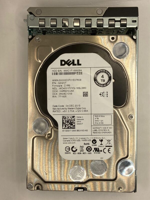 HD DELL 4TB 7,2K 3.5 6GB SAS 0202V7 202V7