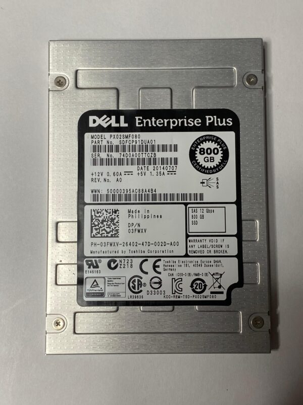 SSD DELL 800GB 2,5 12GB SAS 03FWXV 3FWXV PX02SMF080