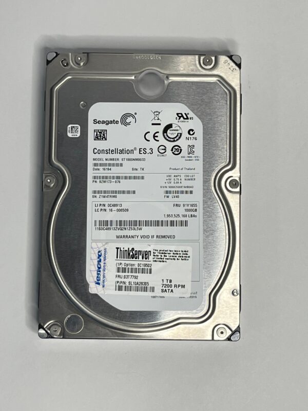 HD IBM 1TB 7.2K 3,5 SATA 6G 03T7792 95Y1655 0C19502 COM GAVETA
