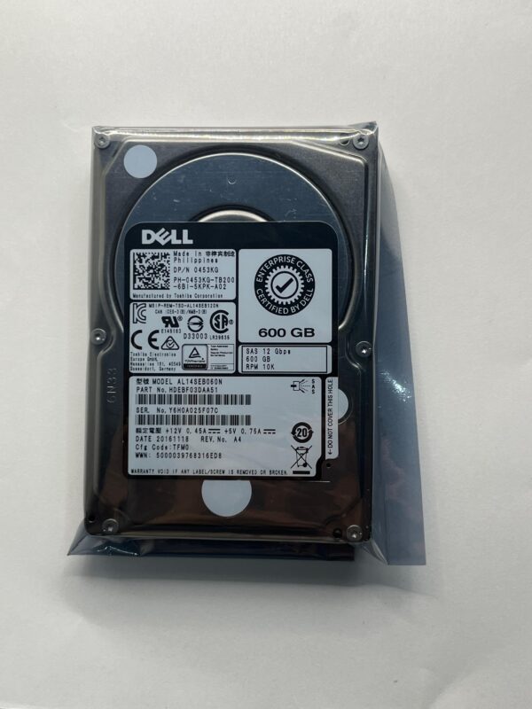 HD DELL 600GB 10K 2,5 SAS 12GB 0453KG 453KG AL14SEB060N COM GAVETA
