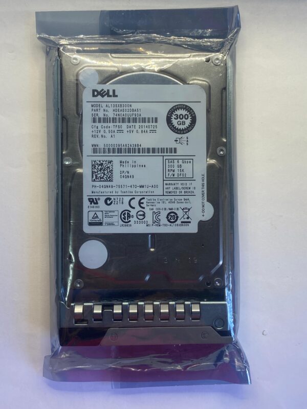 HD DELL 300GB 15K 6GB SAS 2,5 04GN49 4GN49 COM GAVETA