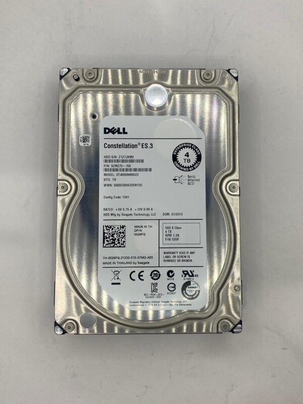 HD DELL 4TB 6GB 7.2K 3,5 SAS 0529FG 529FG COM GAVETA