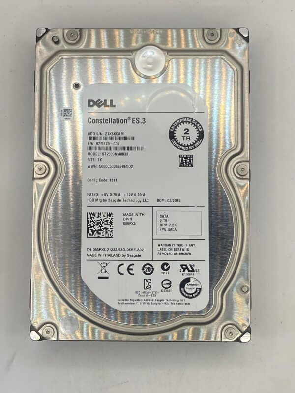 HD DELL 2TB 7.2K 3,5 SATA 6GB 055FX5 55FX5 COM GAVETA