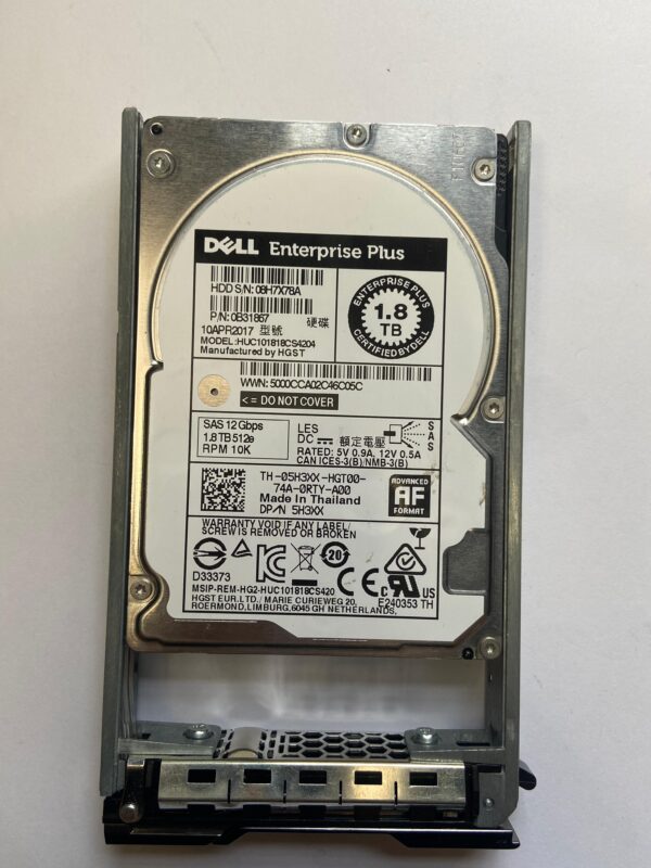 HD DELL 1.8TB 10K 2.5 SAS 12G 5H3XX-CML 05H3XX 5H3XX