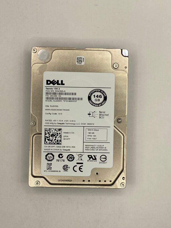 HD DELL 146GB 15K 2,5 6GB SAS 061XPF 61XPF