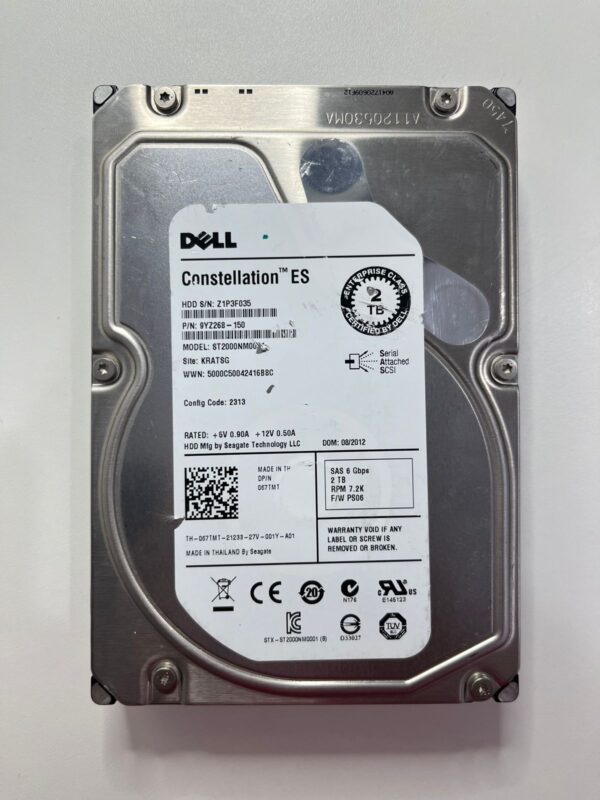 HD DELL 2TB 7.2K 6GB SAS 3.5 67TMT 067TMT COM GAVETA