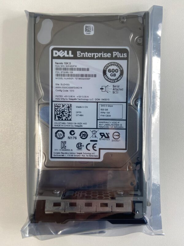 HD DELL 600GB 10K 2.5 SAS 6GB 07149N 7149N COM GAVETA