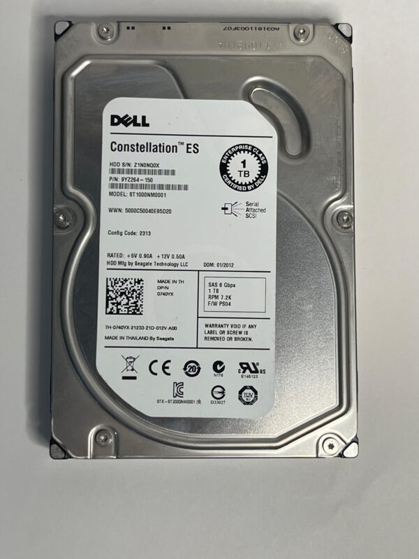 HD DELL 1TB 7.2K 3,5 SAS 0740YX 740YX COM GAVETA