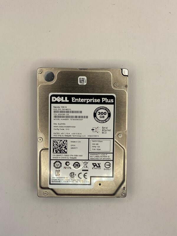 HD DELL 300GB 15K 6GB 2,5 SAS 08WR71 8WR71 COM GAVETA