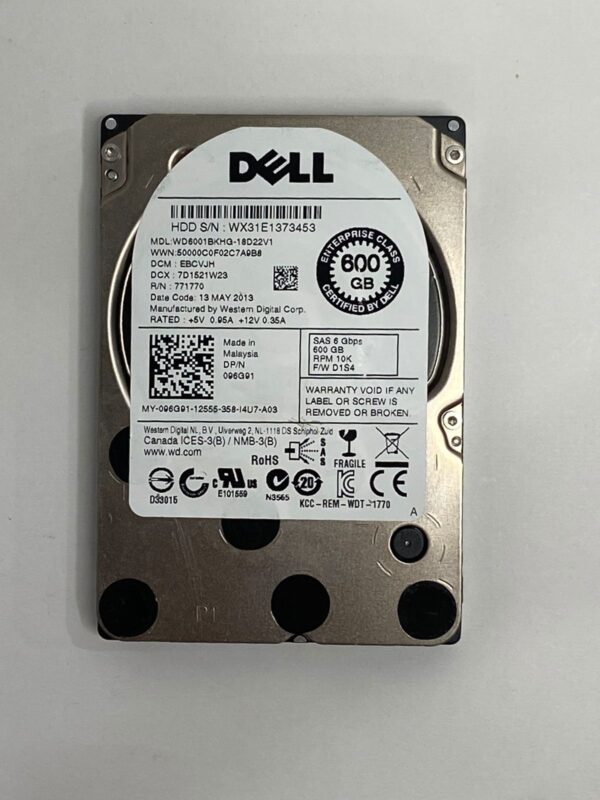 HD DELL 600GB 10K SAS 2.5 096G91 96G91 WD6001BKHG