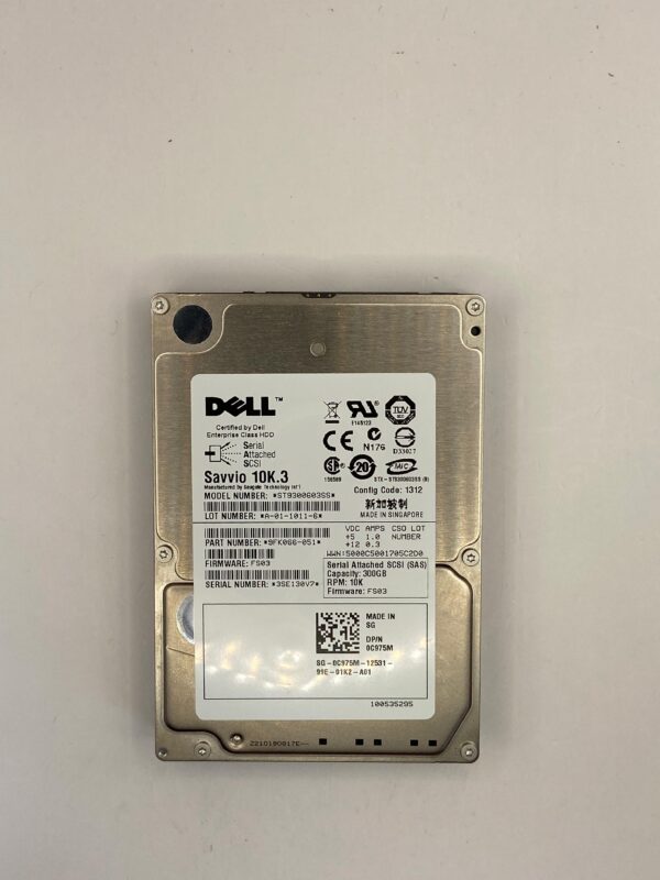 HD DELL 300GB 10K 6GB SAS 2,5 C975M 0C975M