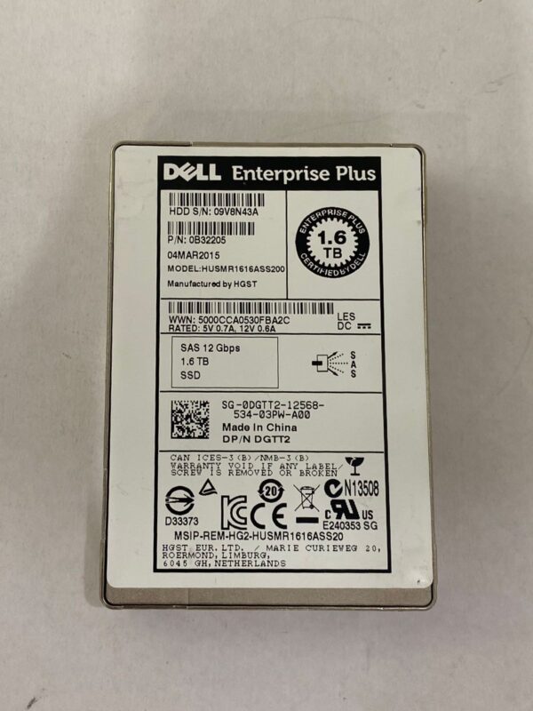 SSD DELL COMPELLENT 1.6TB 12G 2.5 SAS 0DGTT2 DGTT2