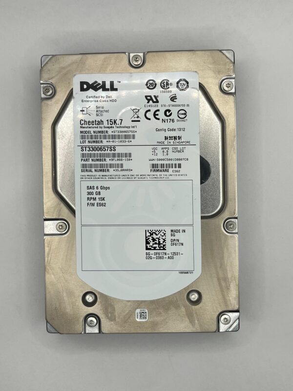 HD DELL 300GB 15K 3,5 SAS 6GBPS F617N 0F617N
