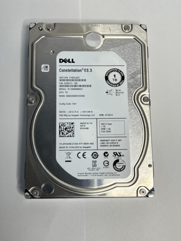 HD DELL 1TB 7.2K 3,5 SAS 6GB 0FNW88 FNW88 COM GAVETA