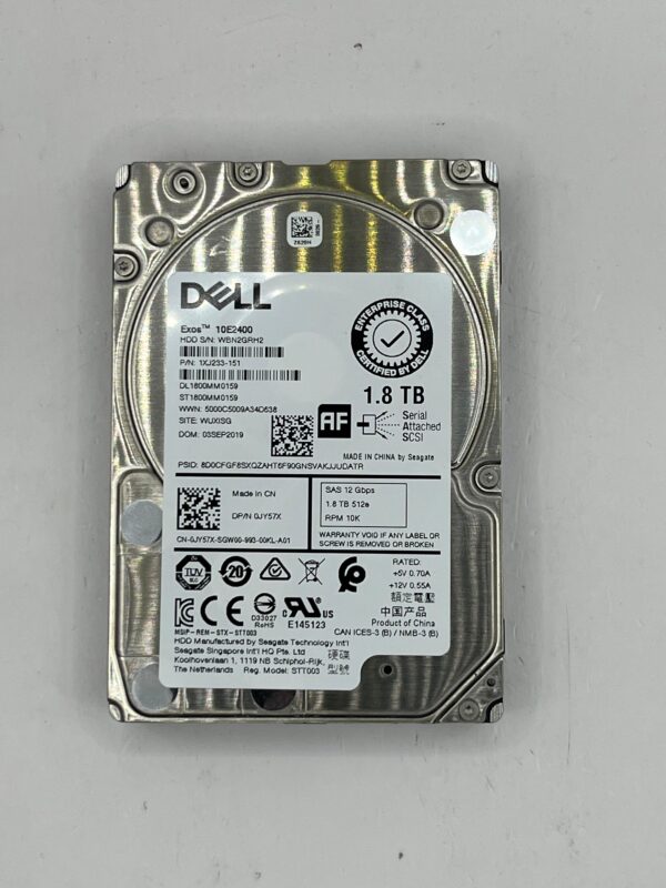 HD DELL 1.8TB 10K 2,5 SAS 12GB JY57X 0JY57X COM GAVETA