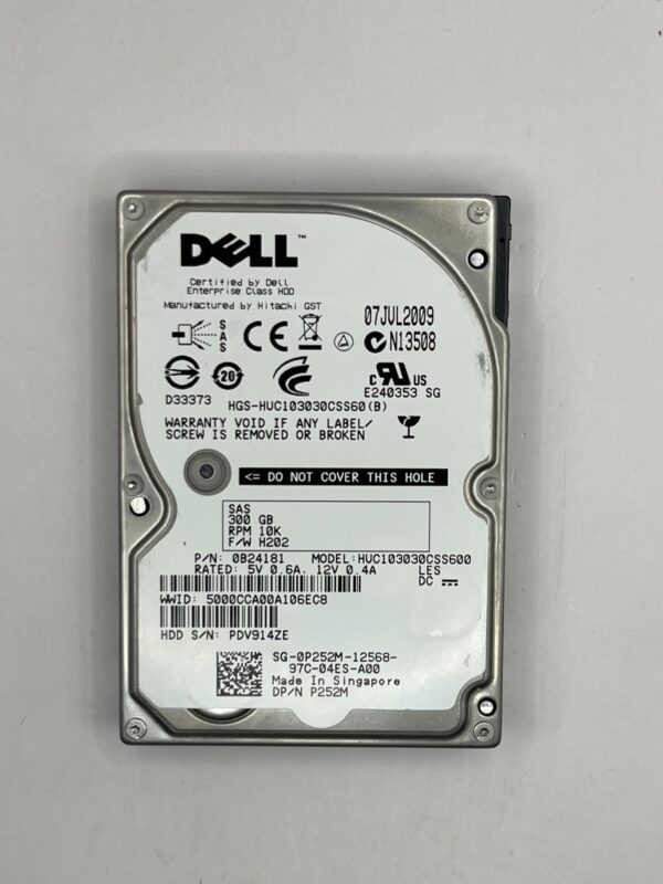 HD DELL 300GB 10K 2.5 6GB SAS P252M 0P252M