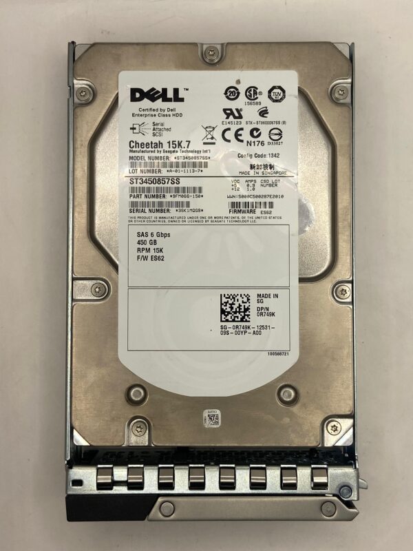 HD DELL 450GB 15K 3,5 SAS 6GB 0R749K R749K COM GAVETA