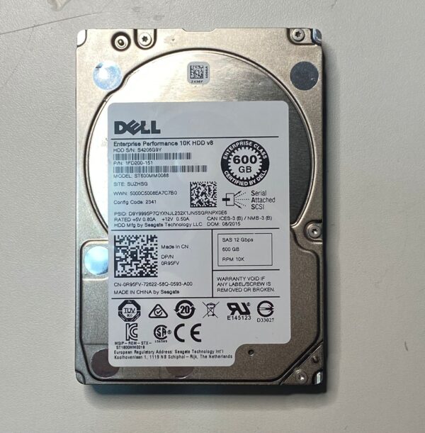 HD DELL 600GB 10K 2,5 SAS 12GBPS 0R95FV R95FV