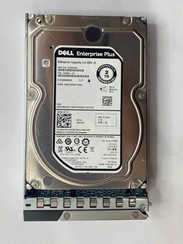 HD DELL 2TB 7.2K 12GB 3.5 SAS 0RN7R5 RN7R5 COM GAVETA