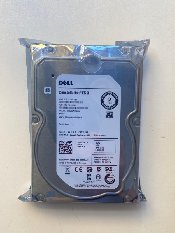 HD DELL 3TB 7.2K 3,5 SATA 6GB 0RWV72 RWV72 COM GAVETA