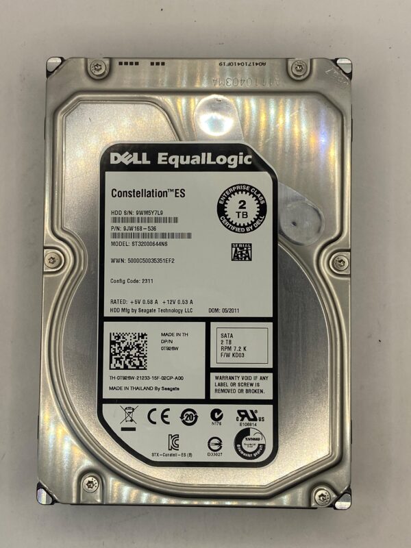 HD DELL 2TB 7.2K 3,5 SATA 6GB 0T926W T926W COM GAVETA
