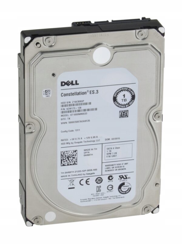 HD DELL 1TB 7.2K 3,5 6GBP/S SATA PN W69TH 0W69TH