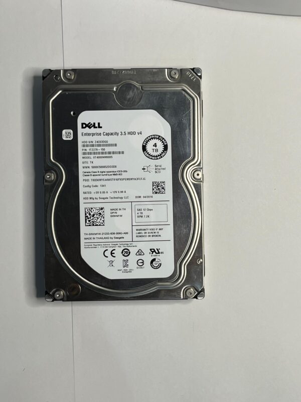 HD DELL 4TB 7.2K 3,5 SAS 12GB 0XWM1W XWM1W GAVETA R440 R540 R640 R740 R450 R550 R650 R750