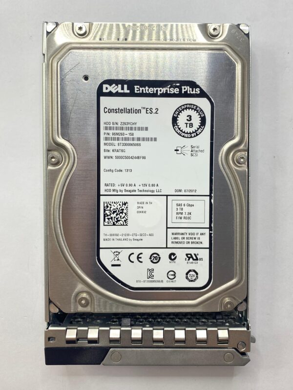 HD DELL 3TB 7.2K 3,5 SAS 6GB 00KK92 0KK92