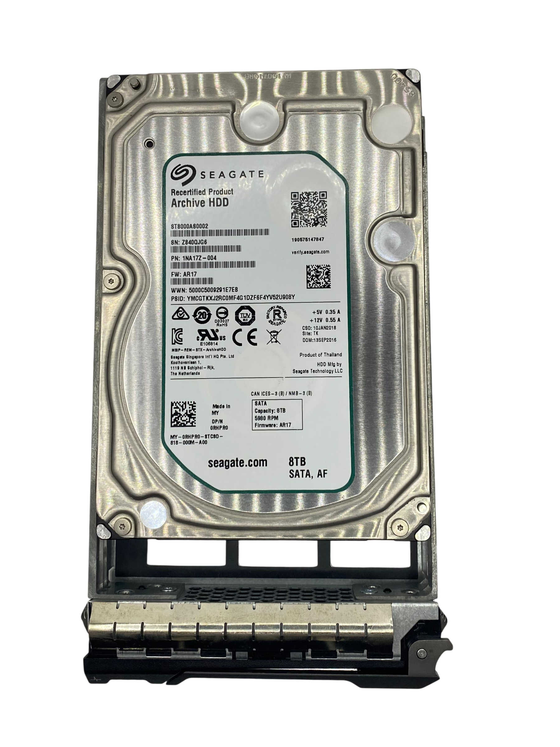 HD DELL 8TB 5.9K 3.5 SATA 6GBP/S RHPR0 0RHPR0 - Imagem 2