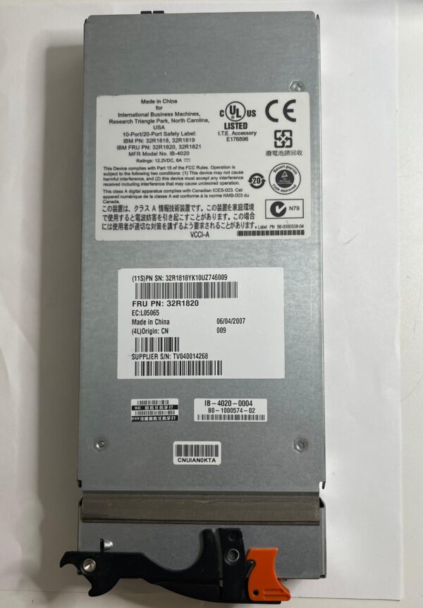 MÓDULO SWITCH IBM BLADECENTER 4GB 20-PORT 32R1818 32R1820