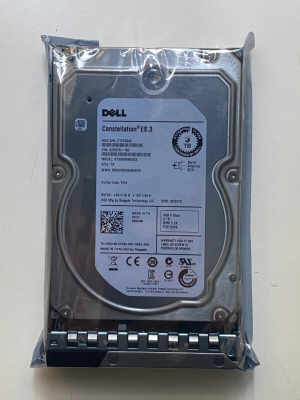 HD DELL 3TB 7.2K 3,5 SAS 6GB 055H49 55H49 GAVETA R440 R540