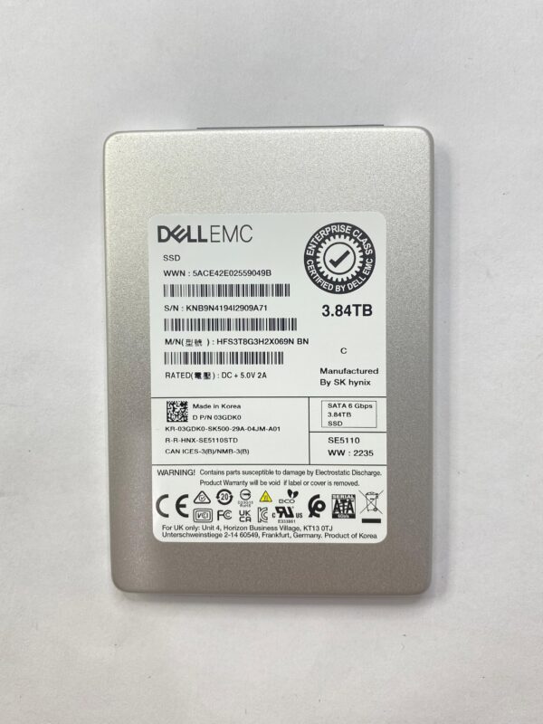 SSD ORIGINAL DELL 3.84TB SATA 6GB 2.5 03GDK0 3GDK0