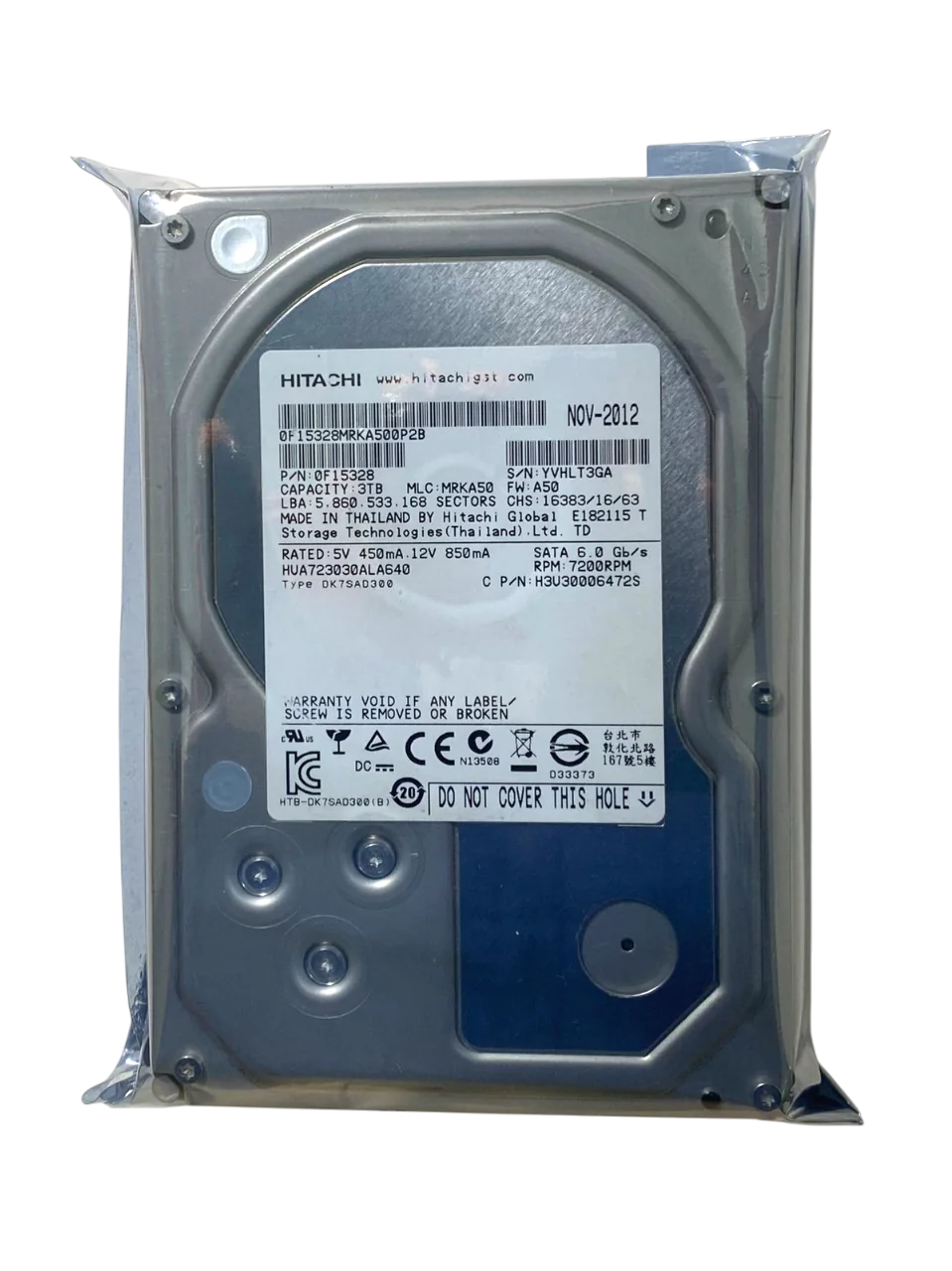 HD HITACHI 3TB 7.2K 3,5 SATA 6GB 0F15328 403-0088-02 - Imagem 2