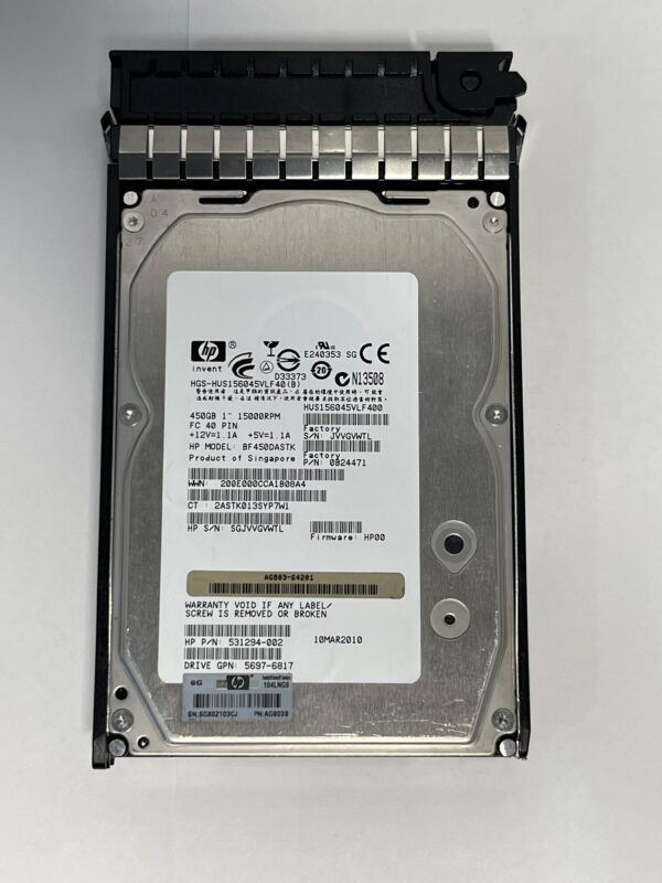 HD HP EVA 450GB 15K FC 3,5 4GBPs 454412-001 AG803A