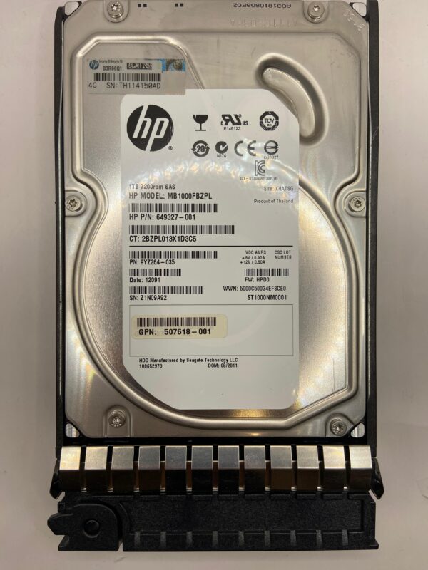 HD HP 1TB 7.2K 3,5 SAS 3GB 461289-001 461137-B21