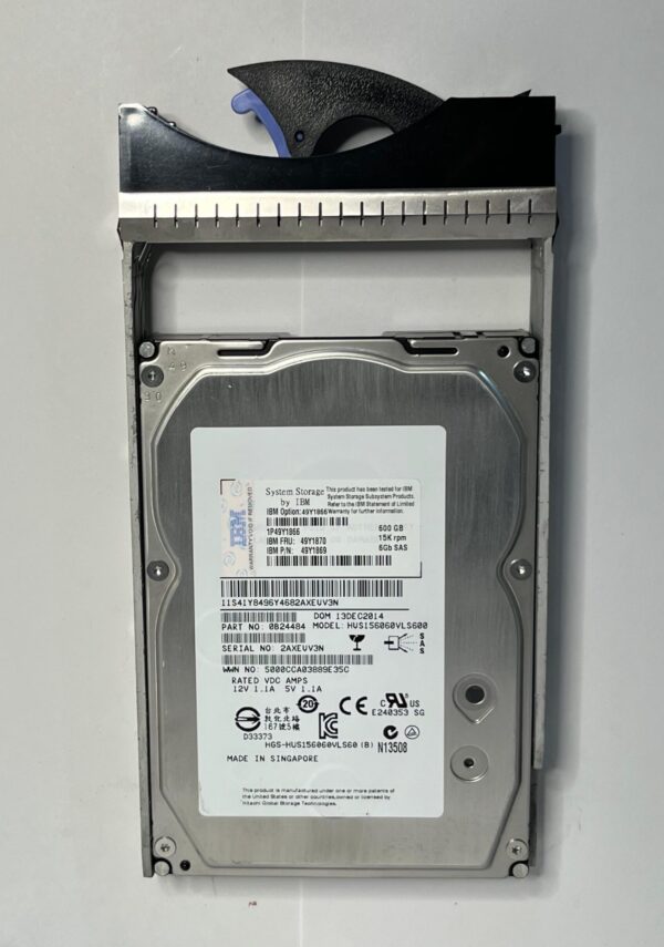 HD 600GB IBM SAS 6GBS 15K 3.5 49Y1870 49Y1866 49Y1869 seminovo