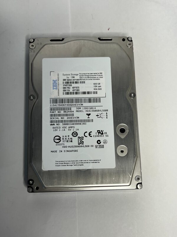HD 600GB IBM SAS 6GBS 15K 3.5 49Y1870