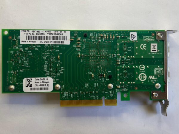 Placa de Rede IBM X520-DA2 10GB SFP+ 2-Port 49Y7962 - Imagem 2