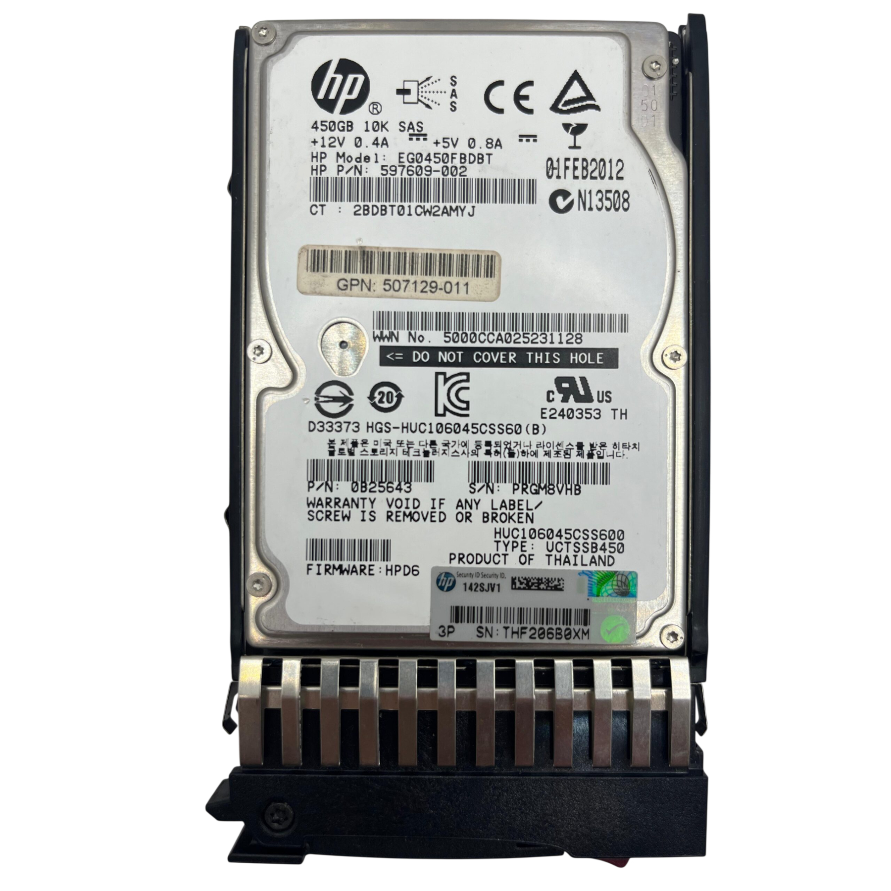 HD HP 450GB 10K 6GB SAS 2,5 581310-001 507129-011