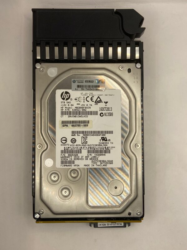 HD HP 3TB 7.2K 3,5 SAS 6GBPs 638521-002 662755-003