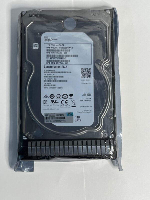 HD HP 1TB 7.2K 3,5 SATA 6GB 657739-001 657749-001 657750-B21 seminovo - Imagem 2