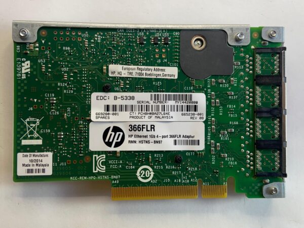 Placa de Rede HP 366FLR 1GB RJ45 4-Port LOM 665238-001 - Imagem 2