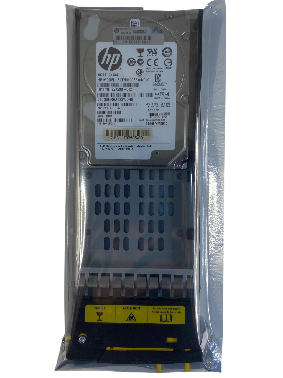 HD HP 900GB 10K 2.5 SAS 6GB 3 PAR 697389-001 702505-001 QR496A - Imagem 3