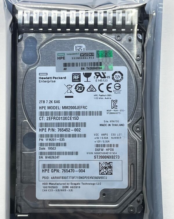 HD 765466-B21 HPE 2TB 2,5 SAS 12G 7.2K